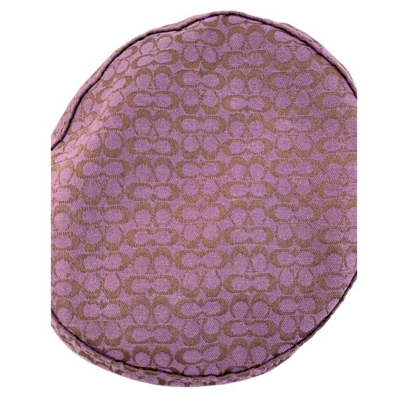 Coach Women's Purple Logo Pattern Bucket Hat Leather  Buckle Trim Small 7304 - Picture 3 of 8